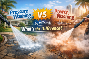 Read more about the article Pressure Washing vs Power Washing in Miami: What’s the Difference?